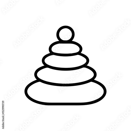 Vector stacking rings illustration in a minimalist style on a white background
