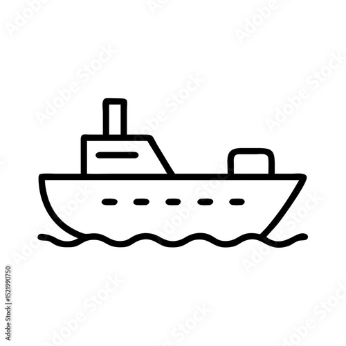 Vector ship illustration in a minimalist style on a white background
