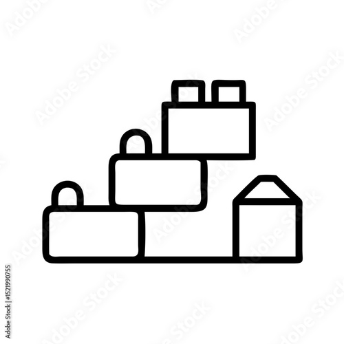 Vector building blocks illustration in a minimalist style on a white background