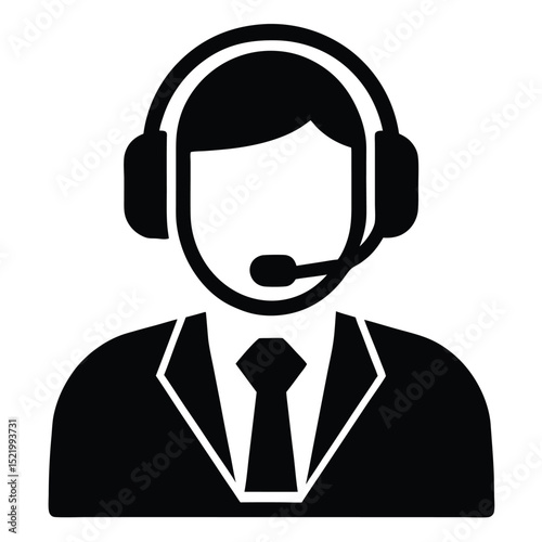Call center agent element isolated screen sharing icon on white background