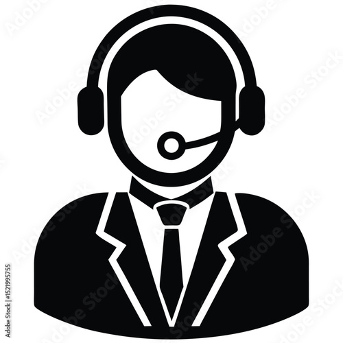 call center agent element isolated time clock on white backgroound