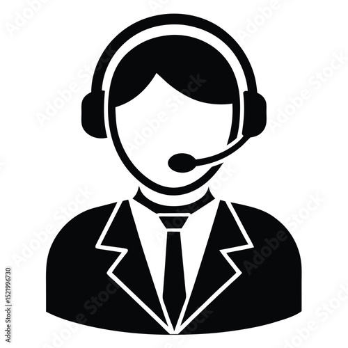 call center agent element isolated typing icon on white backgroound