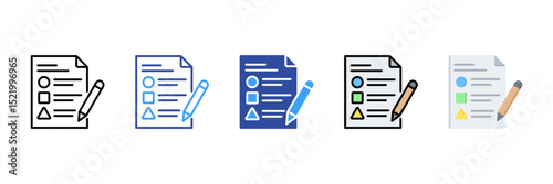 Evaluation Multi Style Icon Set