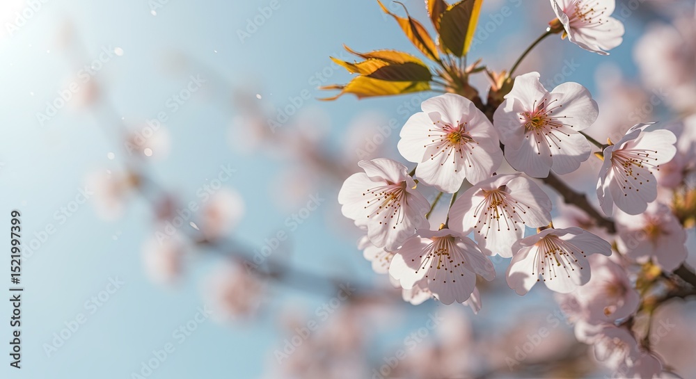 Delicate Spring Cherry Blossoms in Sunlight Delicate Spring Cherry Blossoms in Sunlight