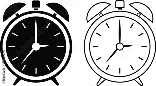 Alarm Clock Vector Icon Illustration