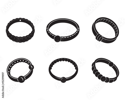 set bracelet sketch icon silhouette vector illustration logo design
