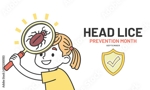 Head lice prevention month. Head lice concept design Background.