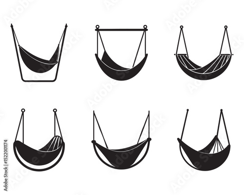  hammock chair icon silhouette vector illustration