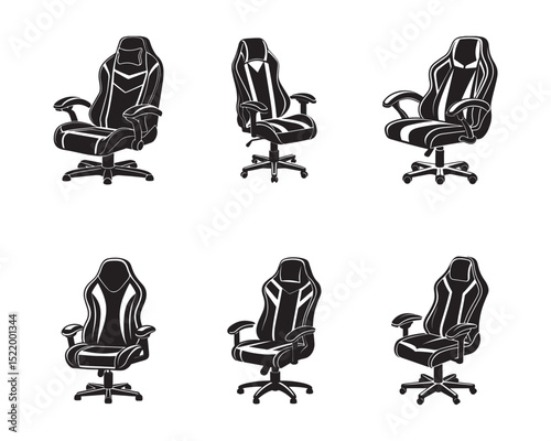 gaming chair silhouette vector illustration design isolated on white background