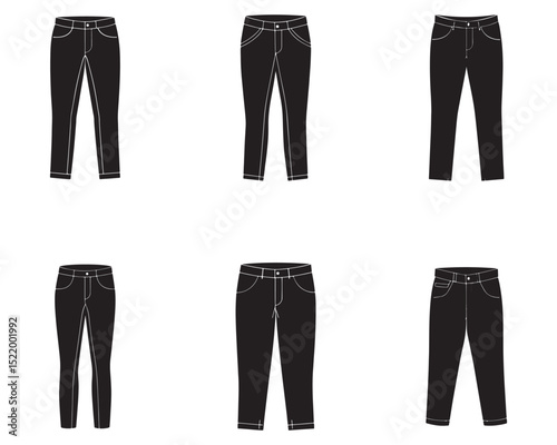 jeans sketch silhouette vector illustration