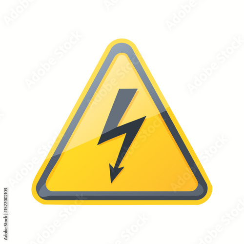 Simple hazard sign vector to indicate electrical danger