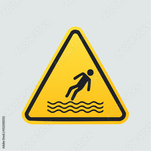 A hazard sign vector warning of slippery surface conditions