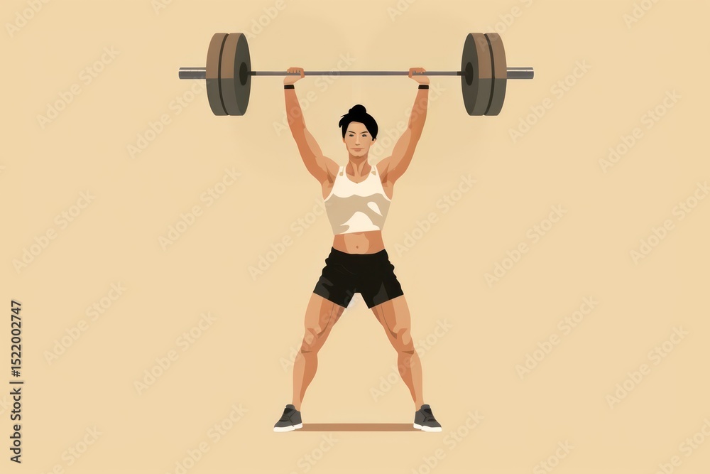 Obraz premium Sports gym weightlifting determination.