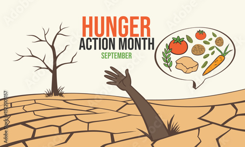 Hunger action month. Hunger Concept Design Background.