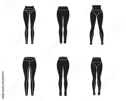 legging sketch icon set silhouette vector illustration