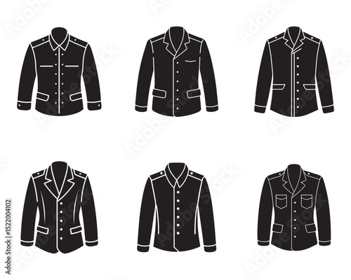 military jacket sketch icon silhouette vector illustration