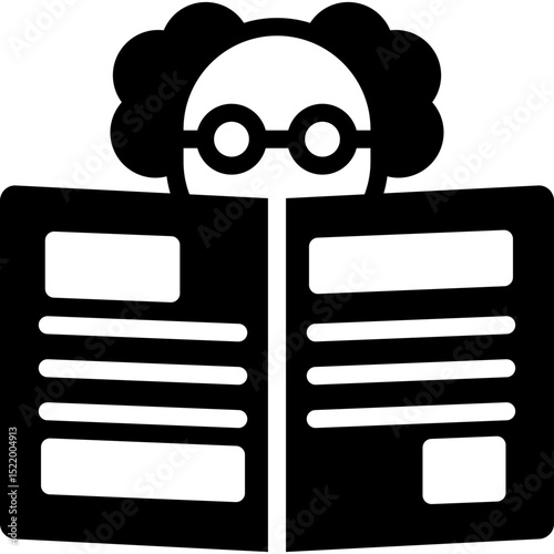 reading icon illustration design with solid