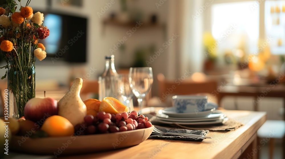 Naklejka premium A Bountiful Table Setting