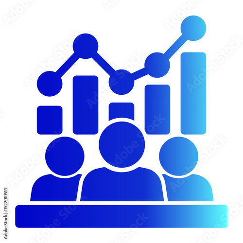 An icon representing teamwork and collaboration, symbolizing the importance of working together in a group. (Solid Gradient Style)
