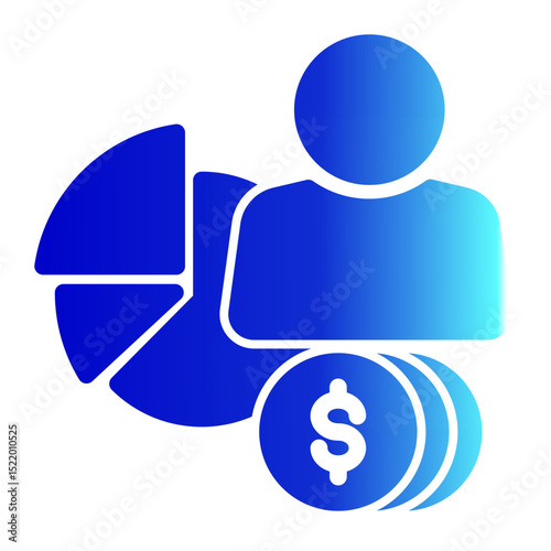 An icon depicting investors and economic growth, symbolizing business opportunities and financial backing. (Solid Gradient Style)