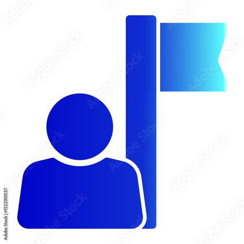 An icon depicting missions and milestones, symbolizing challenges and success in achieving goals. (Solid Gradient Style)