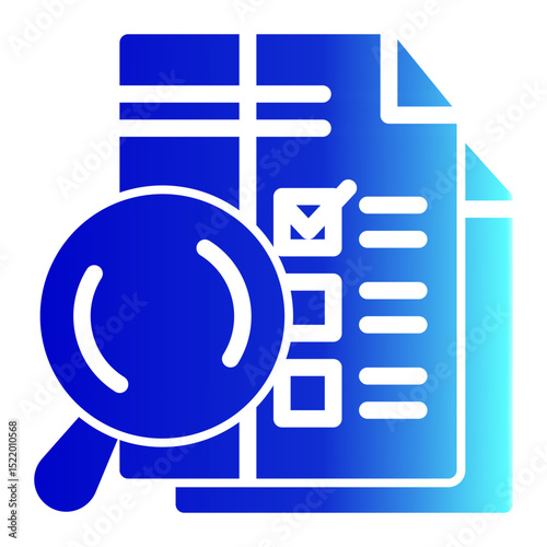 Icon for research, analysis, and data collection. (Solid Gradient Style)