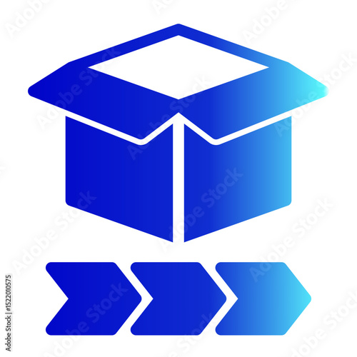 An icon representing supply chains and logistics, symbolizing delivery and control in product management. (Solid Gradient Style)