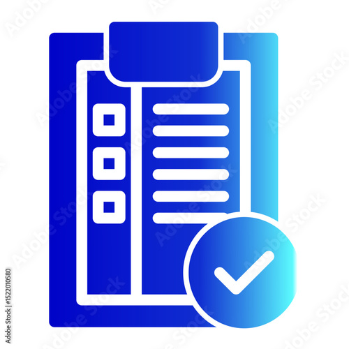 An icon symbolizing checklists and evaluations, representing criteria and assessment processes. (Solid Gradient Style)