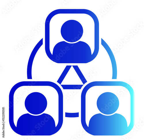 An icon symbolizing third-party collaborations and referrals, representing networking and partnerships. (Solid Gradient Style)