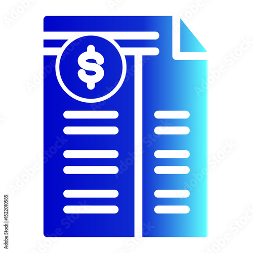 An icon depicting price lists and commerce, symbolizing documentation and financial transactions. (Solid Gradient Style)