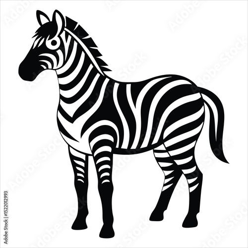 Zebra Silhouette Vector Perfect for Wildlife Designs and Nature Enthusiasts Alike, Minimalist Zebra Illustration, zebra animal silhouette vector isolated on a white background