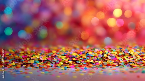 Colorful confetti in front of colorful background