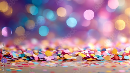 Colorful confetti in front of colorful background