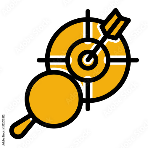 Icon for targets and goals, representing business objectives. (Solid Color Lineal Style)