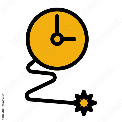 An icon symbolizing deadlines and time limits, representing urgency and management in project planning. (Solid Color Lineal Style)