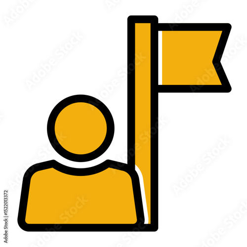 An icon depicting missions and milestones, symbolizing challenges and success in achieving goals. (Solid Color Lineal Style)