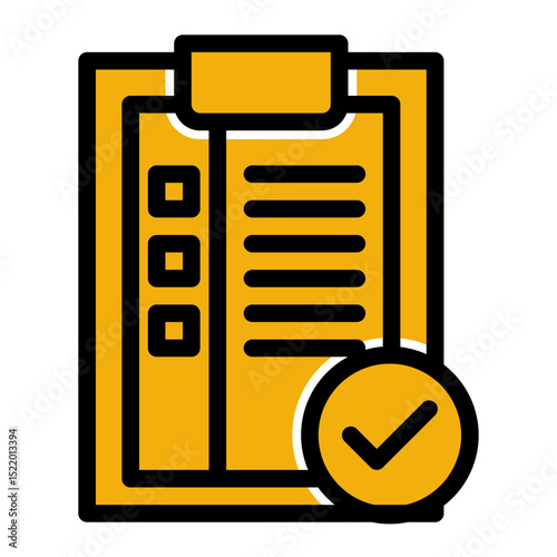 An icon symbolizing checklists and evaluations, representing criteria and assessment processes. (Solid Color Lineal Style)