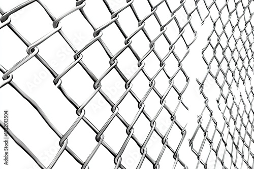 Chain link fence. Wired mesh of a steel fence.