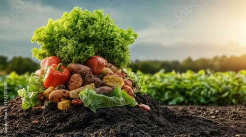 Lush green vegetable garden with vibrant leafy greens and fresh harvested produce under sunlight