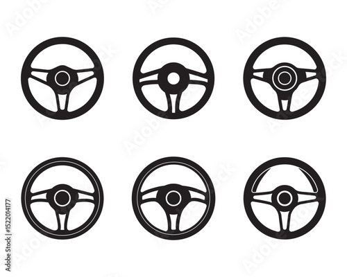 steering wheel icon silhouette vector illustration