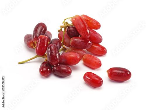Red grape isolated on white background.