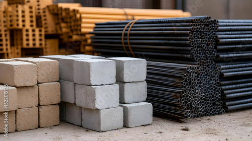 Construction Materials Storage In Outdoor Yard