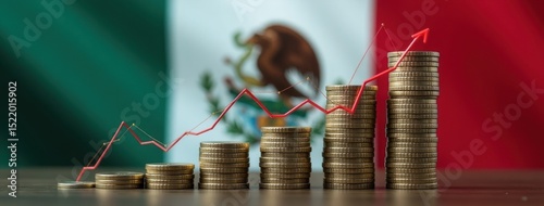 Rising Mexican Peso: Business and Investment. Suitable for use by financial institutions, international business publications, or articles discussing foreign exchange and trade in Mexico