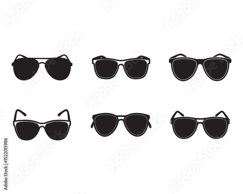 set of sunglasses sketch icon silhouette vector illustration
