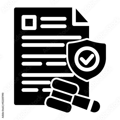 An icon representing regulatory frameworks, symbolizing compliance, legal standards, and governance. Ideal for legal, financial, and governmental sectors. (Glyph Style)