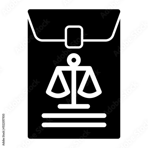 An icon of an envelope, symbolizing legal notices, subpoenas, and official communication. Ideal for law firms, government correspondence, and legal mail. (Glyph Style)