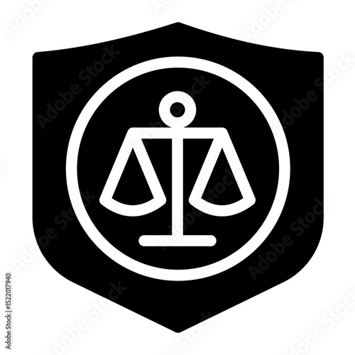 An icon symbolizing a legal department, representing corporate legal teams, compliance, and legal management. Suitable for businesses, law firms, and organizations. (Glyph Style)