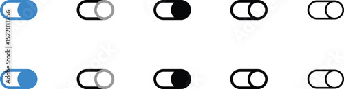 Various Toggle Switch Icons in Different States