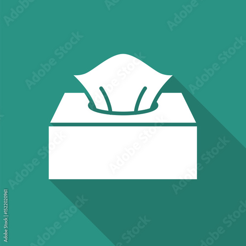 Tissue box icon isolated on green background. Vector illustration.