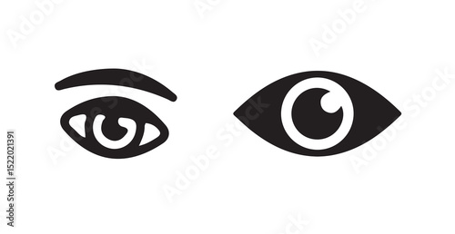 Eye icon set. Eyesight outline sign. Retina scan eye icon collection. see view icons eyesight symbol invisible eye hide icon, incognito icon no eye view hidden icon set. vector illustration eps 10.